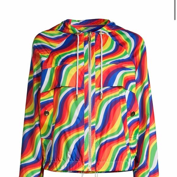 Michael Kors Rainbow Neon windbreaker Jacket Size XS and SMALL - Picture 13 of 16